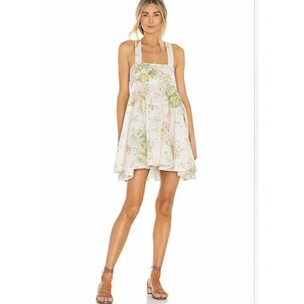 NWT Let The Sunshine In Printed Mini Dress in Light Combo Free People Medium - Picture 1 of 16